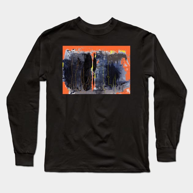 Orange and black Long Sleeve T-Shirt by sukhpalgrewal